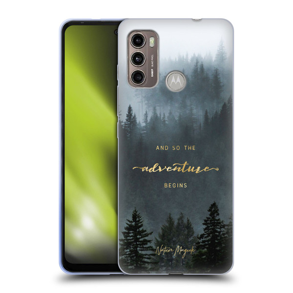 Nature Magick So The Adventure Begins Quote Trees Soft Gel Case for Motorola Moto G60 / Moto G40 Fusion