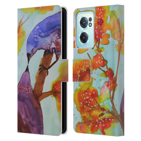 Sylvie Demers Birds 3 Kissing Leather Book Wallet Case Cover For OnePlus Nord CE 2 5G