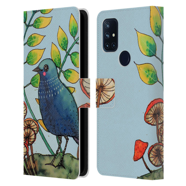 Sylvie Demers Birds 3 Teary Blue Leather Book Wallet Case Cover For OnePlus Nord N10 5G