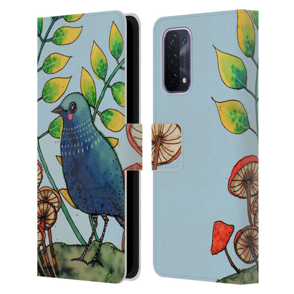 Sylvie Demers Birds 3 Teary Blue Leather Book Wallet Case Cover For OPPO A54 5G