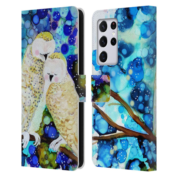 Sylvie Demers Birds 3 Owls Leather Book Wallet Case Cover For Samsung Galaxy S21 Ultra 5G