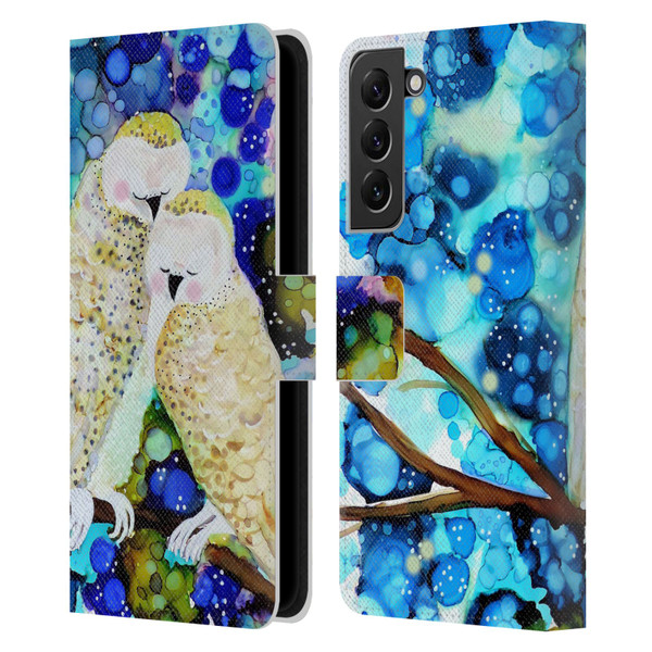 Sylvie Demers Birds 3 Owls Leather Book Wallet Case Cover For Samsung Galaxy S22+ 5G