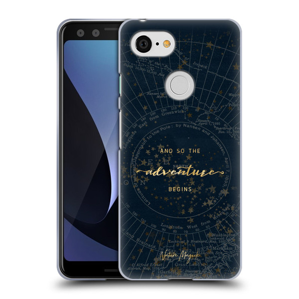 Nature Magick So The Adventure Begins Quote Star Map Soft Gel Case for Google Pixel 3