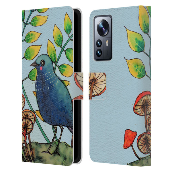 Sylvie Demers Birds 3 Teary Blue Leather Book Wallet Case Cover For Xiaomi 12 Pro