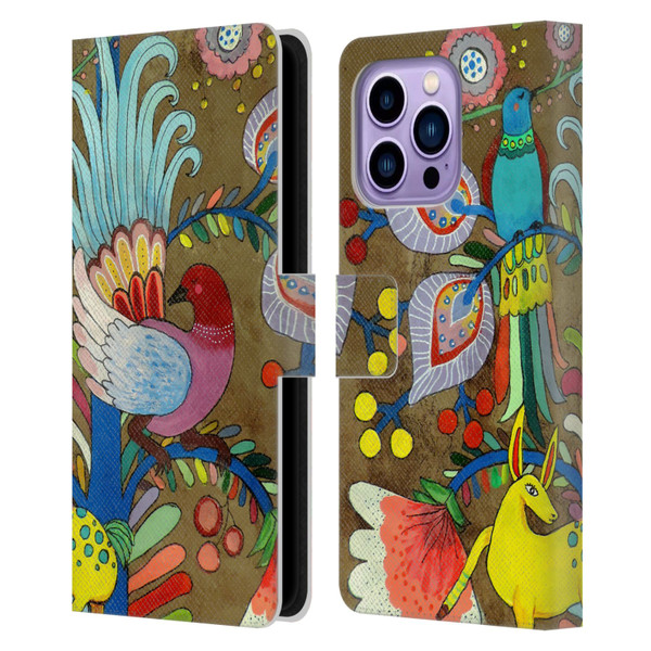 Sylvie Demers Floral Allure Leather Book Wallet Case Cover For Apple iPhone 14 Pro Max