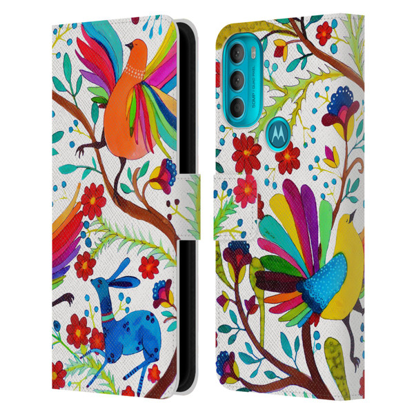 Sylvie Demers Floral Rainbow Wings Leather Book Wallet Case Cover For Motorola Moto G71 5G