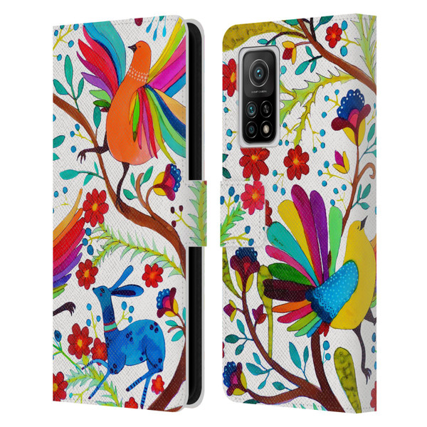 Sylvie Demers Floral Rainbow Wings Leather Book Wallet Case Cover For Xiaomi Mi 10T 5G