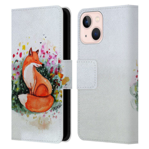 Sylvie Demers Nature Fox Beauty Leather Book Wallet Case Cover For Apple iPhone 13 Mini