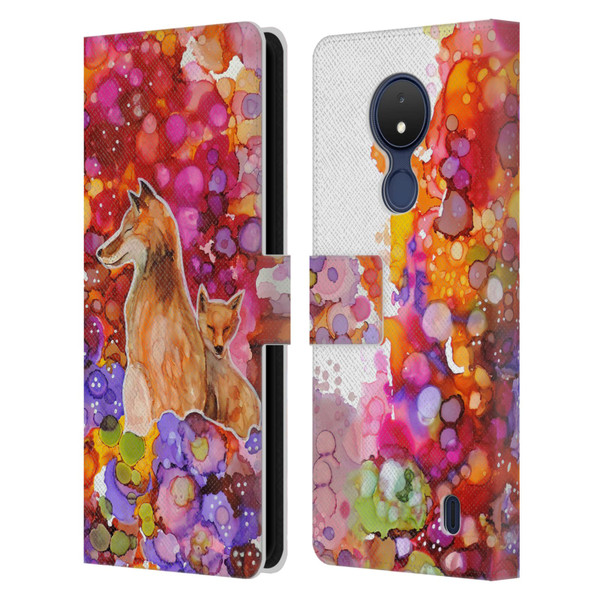 Sylvie Demers Nature Mother Fox Leather Book Wallet Case Cover For Nokia C21