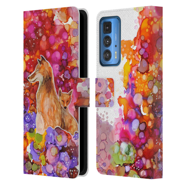 Sylvie Demers Nature Mother Fox Leather Book Wallet Case Cover For Motorola Edge 20 Pro