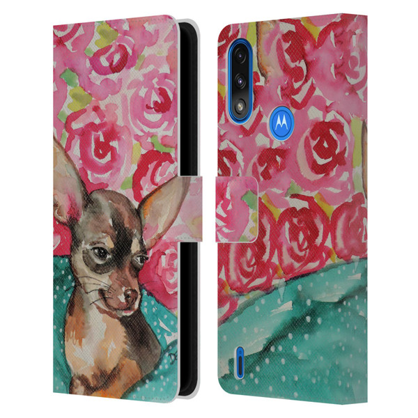 Sylvie Demers Nature Chihuahua Leather Book Wallet Case Cover For Motorola Moto E7 Power / Moto E7i Power