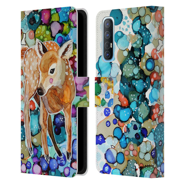 Sylvie Demers Nature Deer Leather Book Wallet Case Cover For OPPO Find X2 Neo 5G