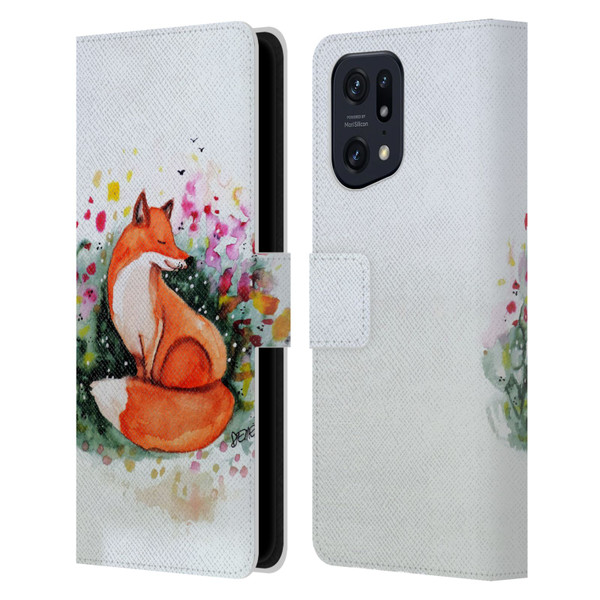 Sylvie Demers Nature Fox Beauty Leather Book Wallet Case Cover For OPPO Find X5