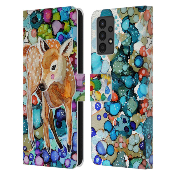 Sylvie Demers Nature Deer Leather Book Wallet Case Cover For Samsung Galaxy A13 (2022)