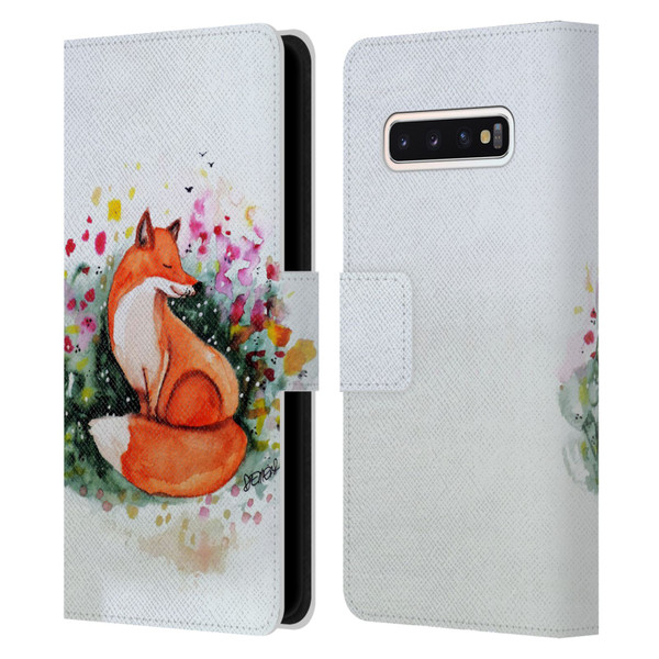 Sylvie Demers Nature Fox Beauty Leather Book Wallet Case Cover For Samsung Galaxy S10