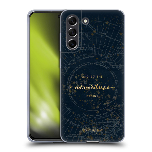 Nature Magick So The Adventure Begins Quote Star Map Soft Gel Case for Samsung Galaxy S21 FE 5G