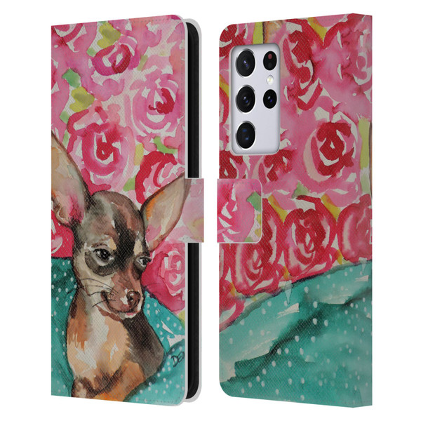 Sylvie Demers Nature Chihuahua Leather Book Wallet Case Cover For Samsung Galaxy S21 Ultra 5G
