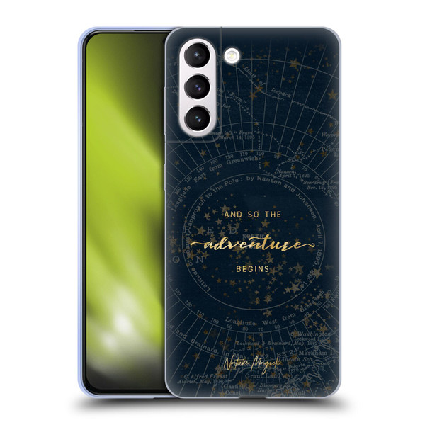 Nature Magick So The Adventure Begins Quote Star Map Soft Gel Case for Samsung Galaxy S21+ 5G