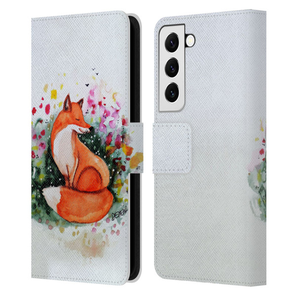 Sylvie Demers Nature Fox Beauty Leather Book Wallet Case Cover For Samsung Galaxy S22 5G