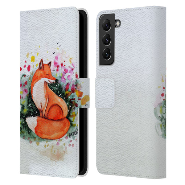 Sylvie Demers Nature Fox Beauty Leather Book Wallet Case Cover For Samsung Galaxy S22+ 5G
