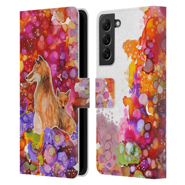 Sylvie Demers Nature Mother Fox Leather Book Wallet Case Cover For Samsung Galaxy S22+ 5G