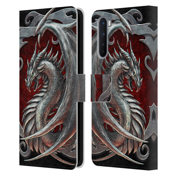 Christos Karapanos Dragons 2 Talisman Silver Leather Book Wallet Case Cover For OnePlus Nord 5G