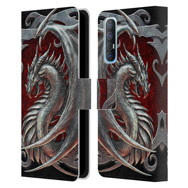 Christos Karapanos Dragons 2 Talisman Silver Leather Book Wallet Case Cover For OPPO Find X2 Neo 5G
