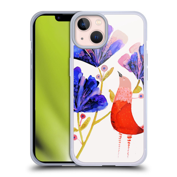 Sylvie Demers Birds 3 Red Soft Gel Case for Apple iPhone 13