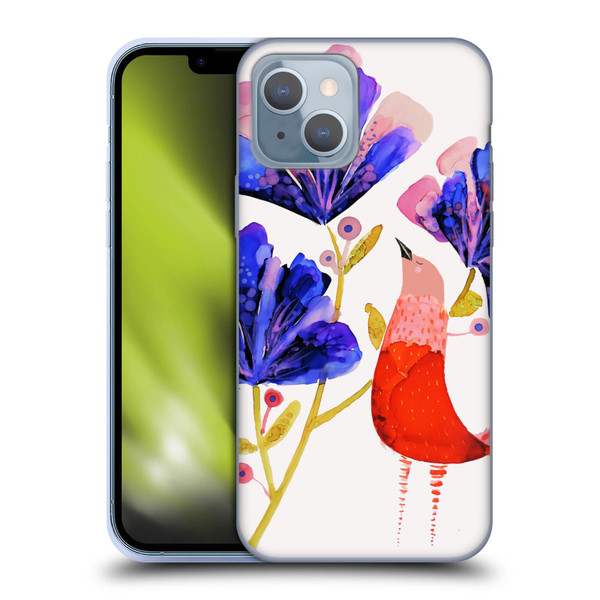 Sylvie Demers Birds 3 Red Soft Gel Case for Apple iPhone 14