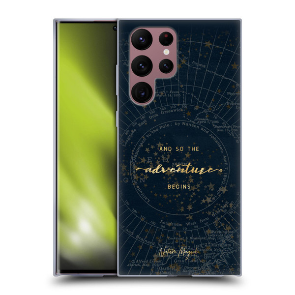 Nature Magick So The Adventure Begins Quote Star Map Soft Gel Case for Samsung Galaxy S22 Ultra 5G