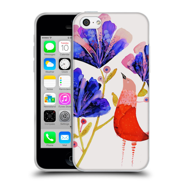 Sylvie Demers Birds 3 Red Soft Gel Case for Apple iPhone 5c