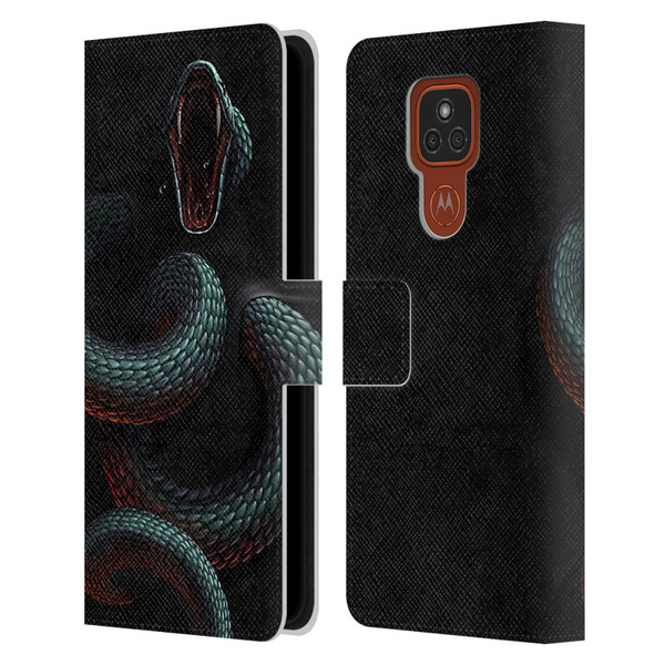 Christos Karapanos Horror 2 Serpent Within Leather Book Wallet Case Cover For Motorola Moto E7 Plus