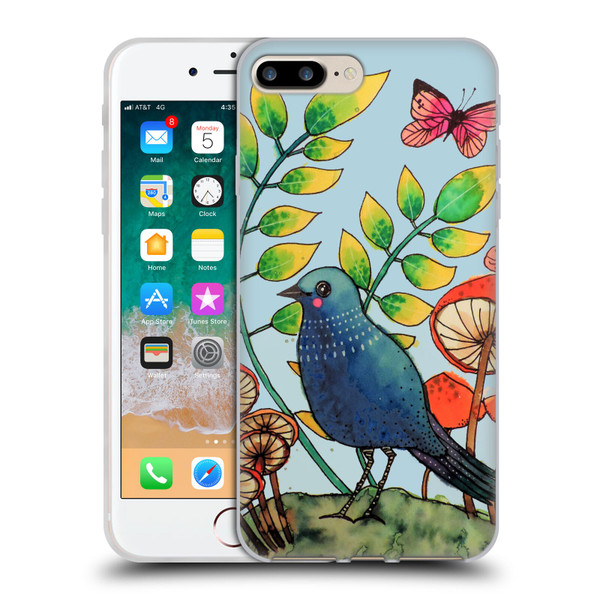 Sylvie Demers Birds 3 Teary Blue Soft Gel Case for Apple iPhone 7 Plus / iPhone 8 Plus