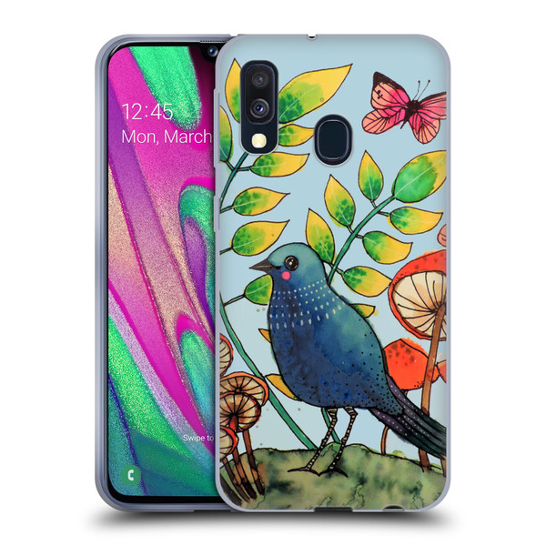 Sylvie Demers Birds 3 Teary Blue Soft Gel Case for Samsung Galaxy A40 (2019)