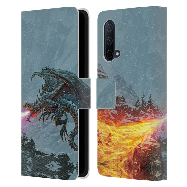 Christos Karapanos Mythical Art Power Of The Dragon Flame Leather Book Wallet Case Cover For OnePlus Nord CE 5G