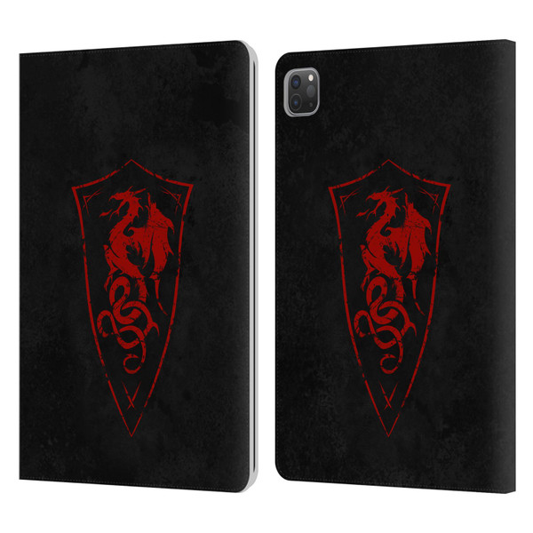 Christos Karapanos Shield Dragon Leather Book Wallet Case Cover For Apple iPad Pro 11 2020 / 2021 / 2022