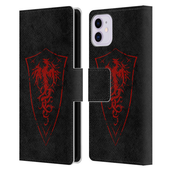 Christos Karapanos Shield Phoenix Leather Book Wallet Case Cover For Apple iPhone 11