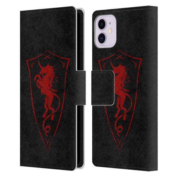 Christos Karapanos Shield Unicorn Leather Book Wallet Case Cover For Apple iPhone 11