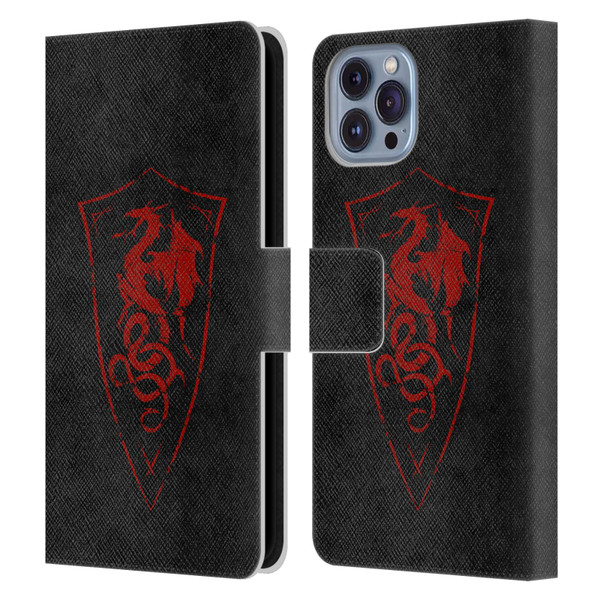 Christos Karapanos Shield Dragon Leather Book Wallet Case Cover For Apple iPhone 14