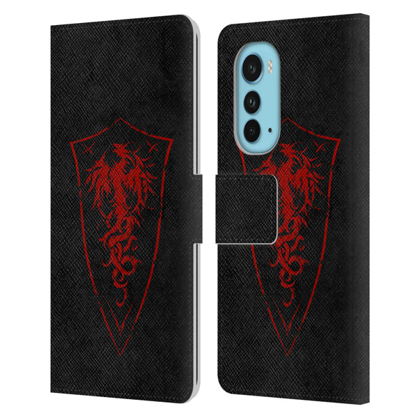 Christos Karapanos Shield Phoenix Leather Book Wallet Case Cover For Motorola Edge (2022)