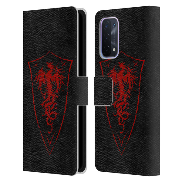 Christos Karapanos Shield Phoenix Leather Book Wallet Case Cover For OPPO A54 5G