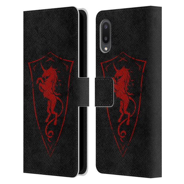 Christos Karapanos Shield Unicorn Leather Book Wallet Case Cover For Samsung Galaxy A02/M02 (2021)