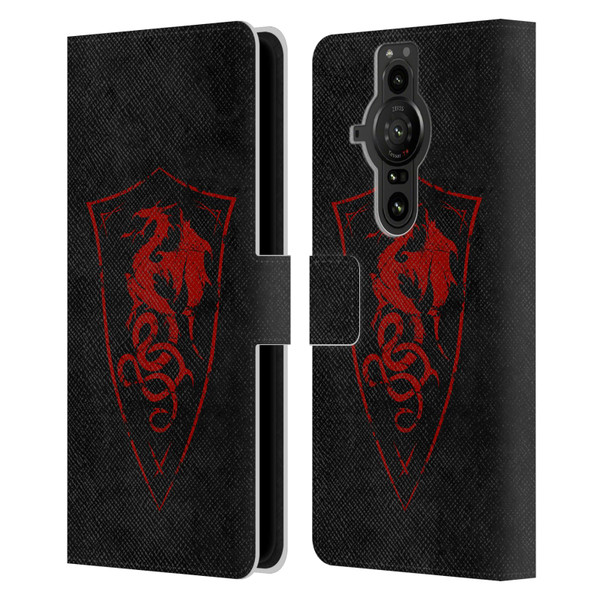 Christos Karapanos Shield Dragon Leather Book Wallet Case Cover For Sony Xperia Pro-I