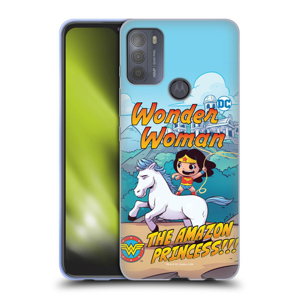 Super Friends DC Comics Toddlers Comic Covers Wonder Woman 2 Soft Gel Case for Motorola Moto G50