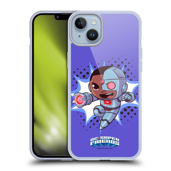 Super Friends DC Comics Toddlers 1 Cyborg Soft Gel Case for Apple iPhone 14 Plus