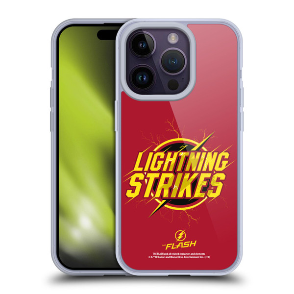 The Flash TV Series Graphics Lightning Strikes Soft Gel Case for Apple iPhone 14 Pro & MagSafe