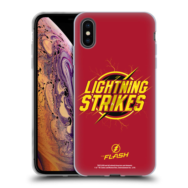 The Flash TV Series Graphics Lightning Strikes Soft Gel Case for Apple iPhone XS Max