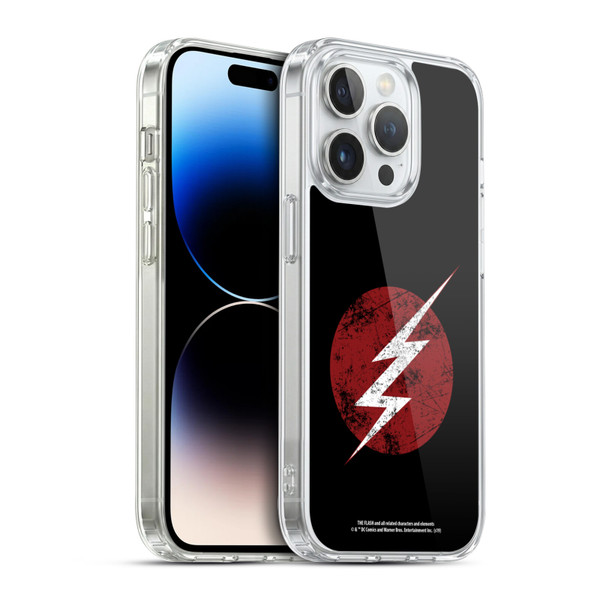 The Flash TV Series Logos Distressed Look Soft Gel Case for Apple iPhone 14 Pro & MagSafe