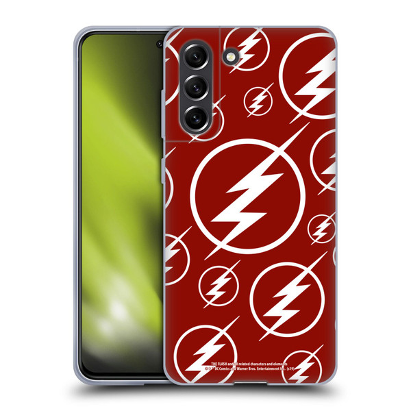 The Flash TV Series Logos Pattern Soft Gel Case for Samsung Galaxy S21 FE 5G