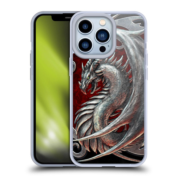 Christos Karapanos Dragons 2 Talisman Silver Soft Gel Case for Apple iPhone 13 Pro